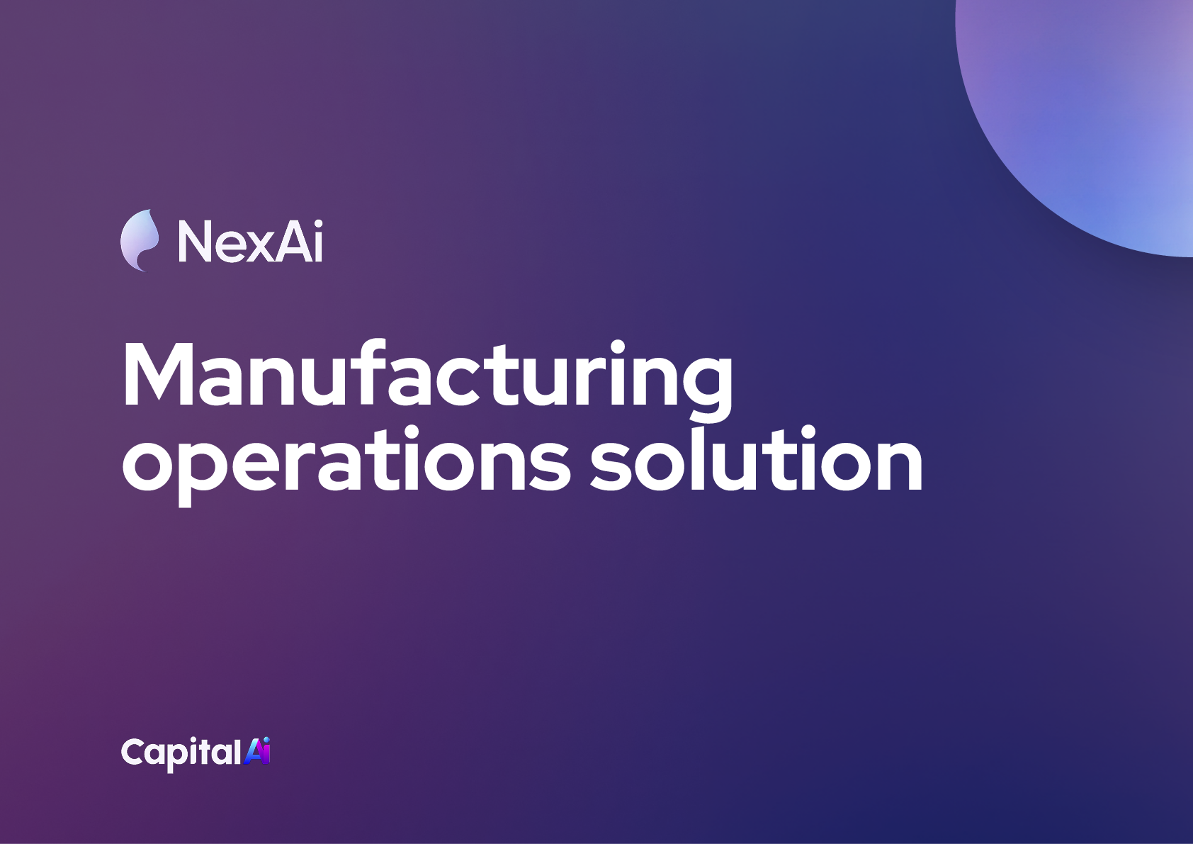 NexAI Manufacturing Operations Solution